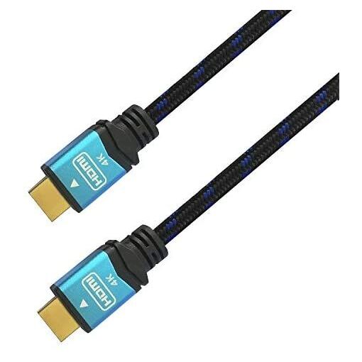 AISENS Premium HDMI Cable V2.0 / HEC 4K 60Hz 18Gbps, A/M-A/M, Black/Blue, 1m