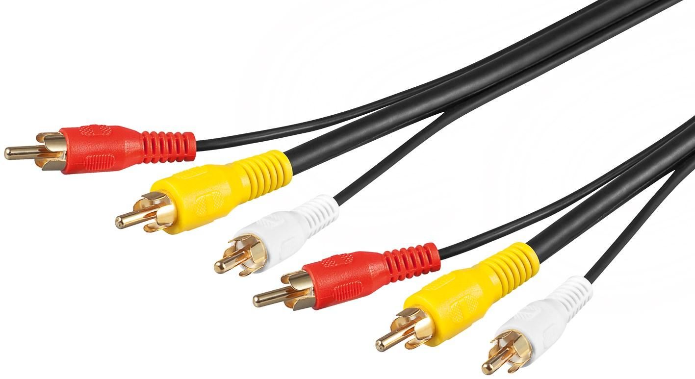 Goobay 3-in-1 RCA to 3-RCA Cable, 1.5m