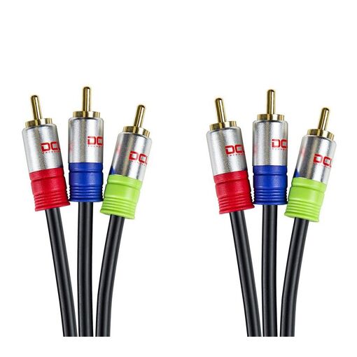 Dcu Professional 3 RCA Male to 3 RCA Male RGB Cable, 2 Meters