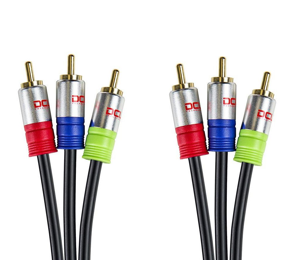 Dcu Professional 3 RCA Male to 3 RCA Male RGB Cable, 2 Meters
