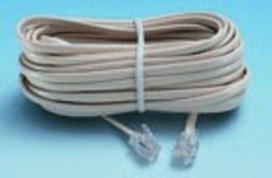 BQ Cables 6P4C RJ11 M-M Telephone Cable, White, 7.5m