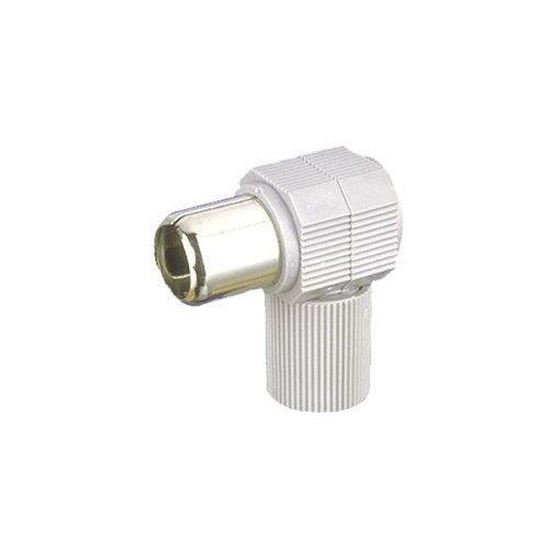 Electro DH 13mm Male Right-Angled Coaxial Antenna Connector, White