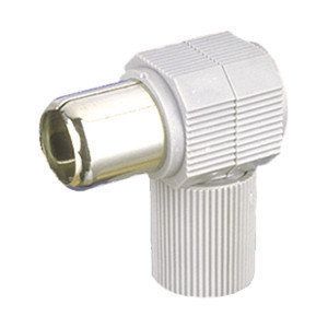 Electro DH 13mm Male Right-Angled Coaxial Antenna Connector, White