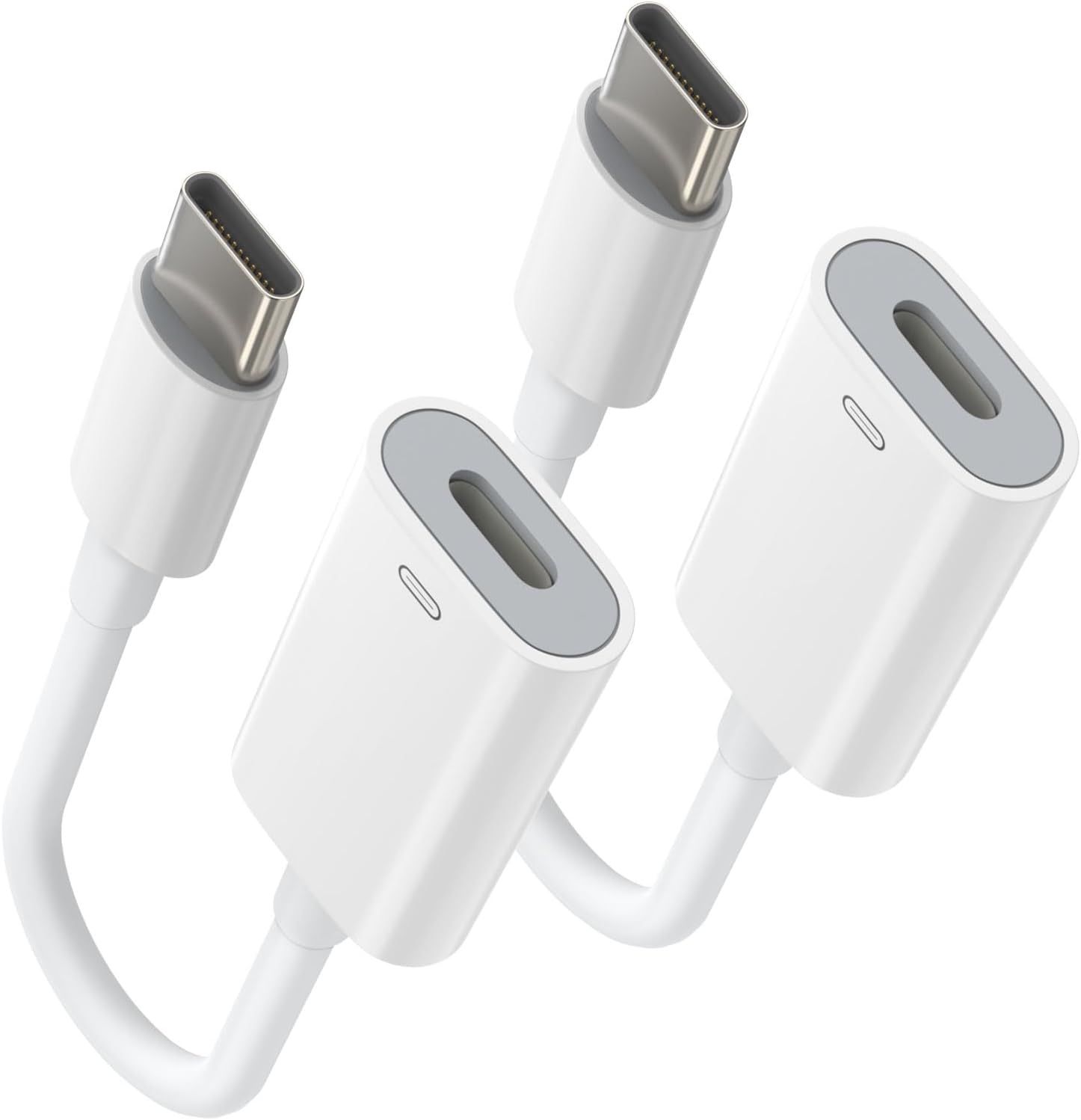 Adaptador USB-C a Lightning (Paquete de 2) - Carga rápida de 35W PD, transferencia de datos de 480 Mbps para iPhone 15/15 Pro/15 Pro Max/15 Plus