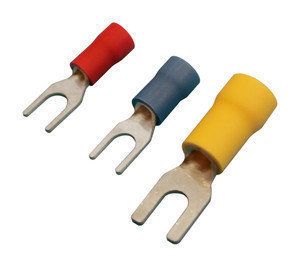 Electro DH Fastom Fork Terminals, 100 Pack, 3.7mm, for 1.5-2.5mm² Cables (Blue)