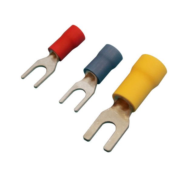 Electro DH Fastom Fork Terminals, Red Case, 100 Pack (4.3mm, 0.5-1.5mm²)