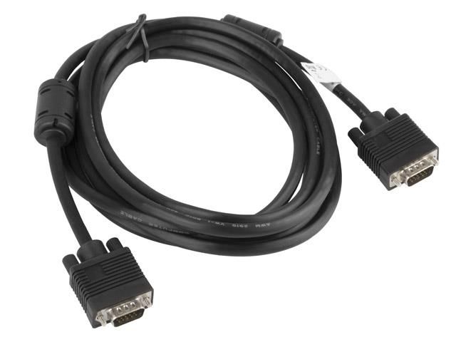 Lanberg 3m Black Ferrite VGA Male to Female Cable