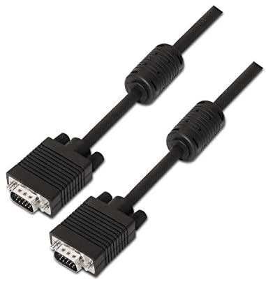 AISENS 3.0m SVGA Cable with Ferrite, HDB15/M-HDB15/M, Black