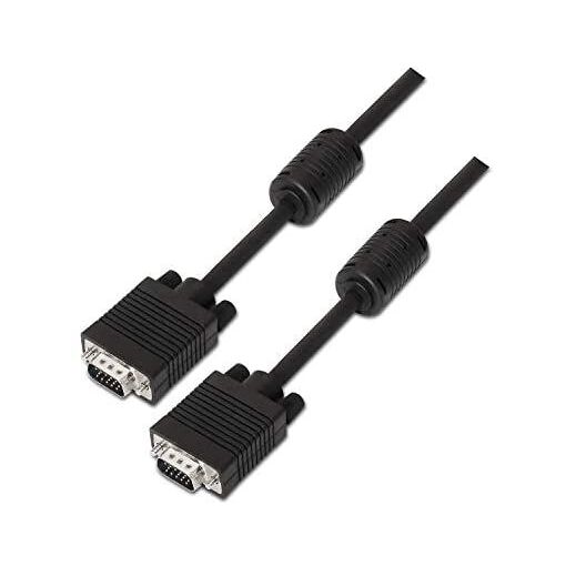 AISENS 3.0m SVGA Cable with Ferrite, HDB15/M-HDB15/M, Black