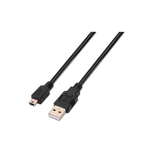 Câble USB 2.0 AISENS, Type A/M vers Mini B/M, Noir, 0,5m