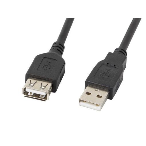 Lanberg USB 2.0 Male-Female Extension Cable, 0.7m Black