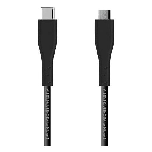 Câble USB 2.0 AISENS 3A, USB-C vers Micro B, Noir, 2m