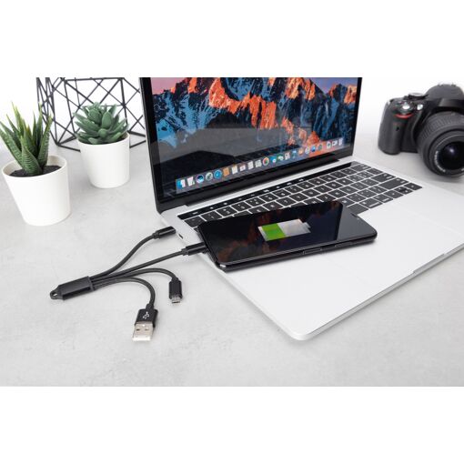 Digitus 3-in-1 USB Charge Cable, 0.15m