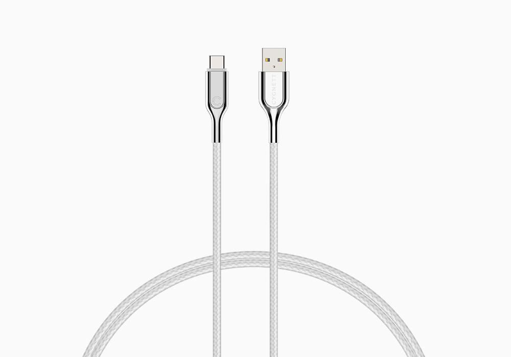 Cygnett Armored USB-C to USB-A Cable (3 Amp/60W, 1m), White