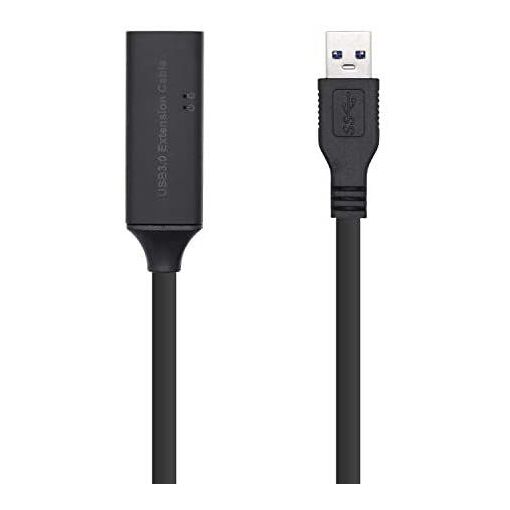 Câble d'extension USB 3.0 AISENS avec amplificateur et alimentation, type A/M/H, noir, 15M