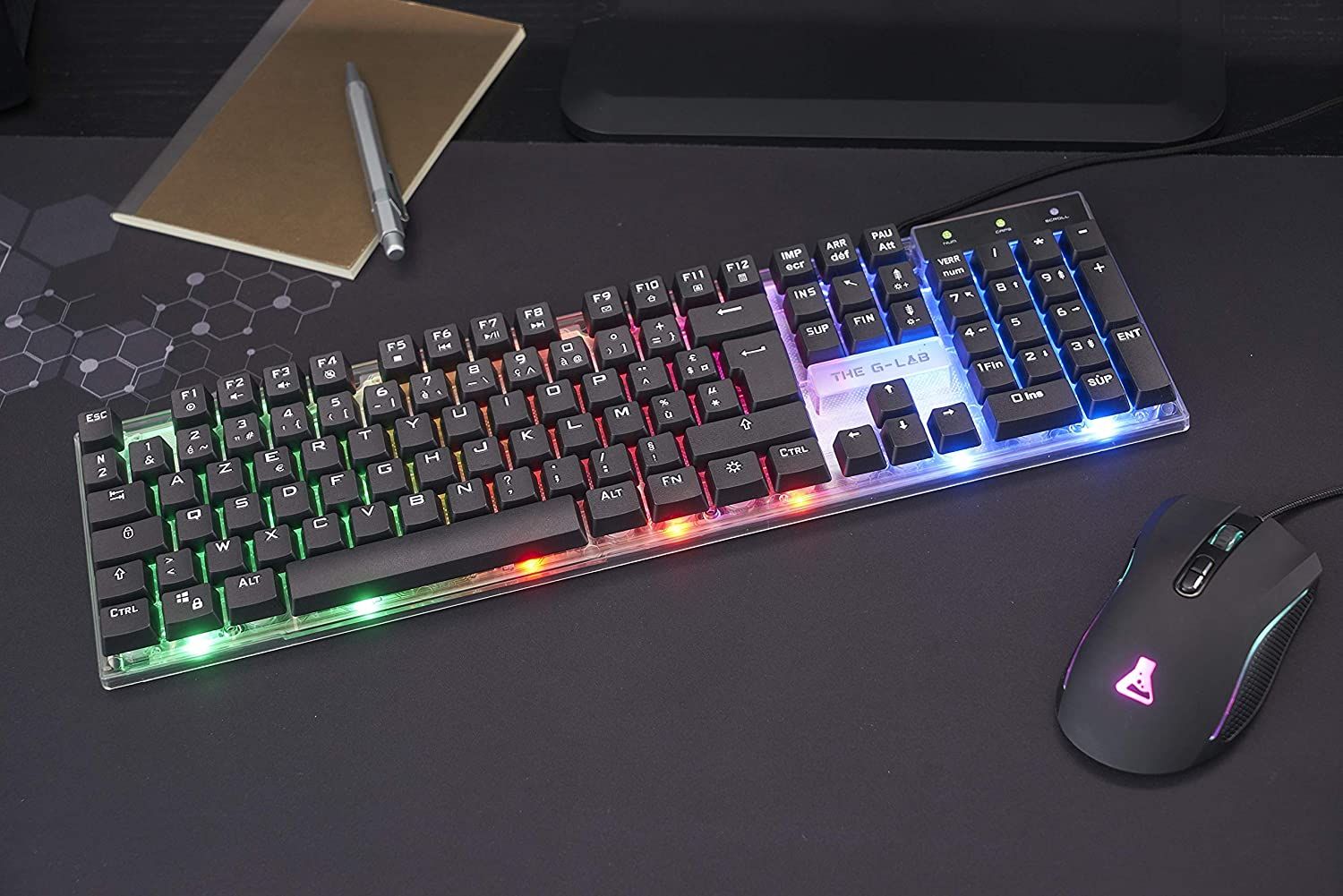 The G-lab Neon Keyz Xenon Keyboard and Kult Helium Mouse Combo