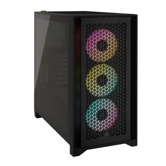 Corsair iCUE 4000D RGB Airflow - Mid Tower - Extended ATX - Tempered Glass Side Panel - No Power Supply (ATX) - Black - USB/Audio