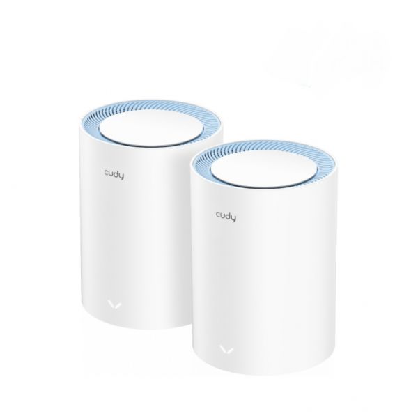 Cudy M1200 2-Pack Wi-Fi Mesh System, Dual Band (2.4GHz / 5GHz), Wi-Fi 5 (802.11ac), White