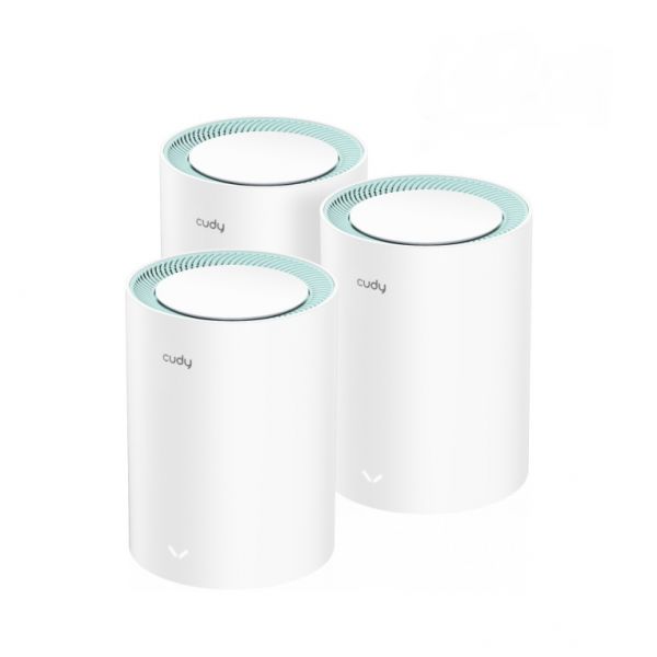 Cudy M1300 3-Pack Tri-Band Wi-Fi System (2.4GHz/5GHz) Wi-Fi 5 (802.11ac) White