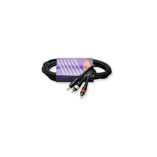 Câble Stagg 3M Jack Mini vers 2 Connecteurs RCA Masculins