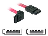 Delock SATA Cable - 50cm, Right Angle and Straight Connectors, Red
