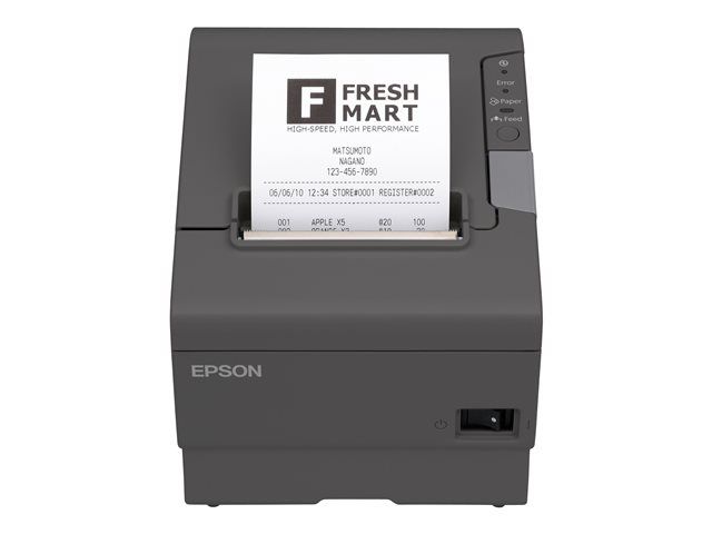 Impresora de recibos Epson TM T88V - Rollo de 8 cm - Hasta 300 mm/s - USB, Serie - Cortador - Gris oscuro