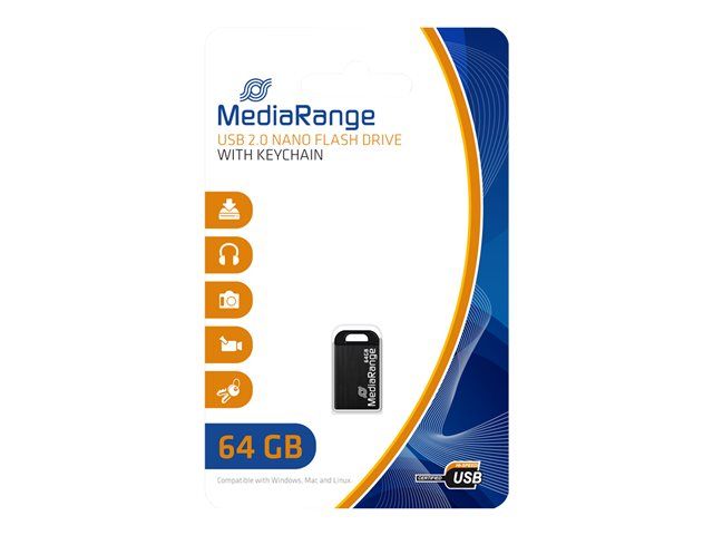 MediaRange 2.0 USB Drive Nano 64GB Black
