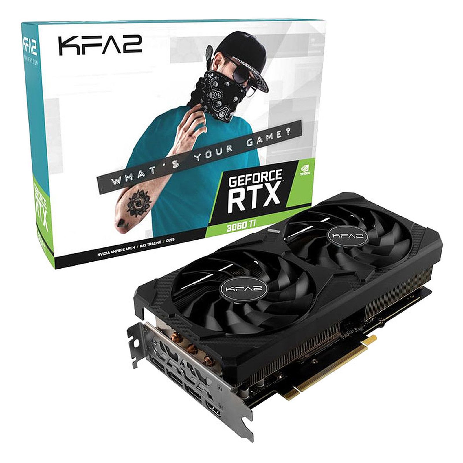KFA2 GeForce RTX 3060 Ti Plus 1-Click OC V2 8GB Graphics Card - 3x DisplayPort/1x HDMI