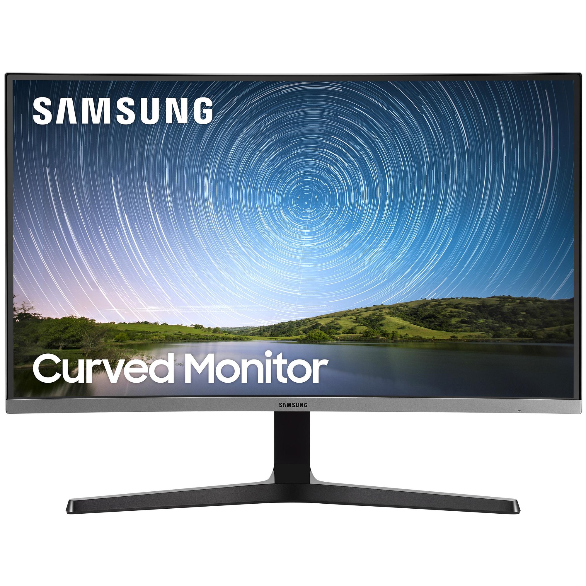 Samsung C27R502FHP - CR50 Series Curved LED Monitor - 27inch (26.9inch Visible) - Full HD 1080p @ 60Hz - VA - 250 cd/m² - 3000:1 - 4ms - HDMI, VGA - Dark Blue/Gray