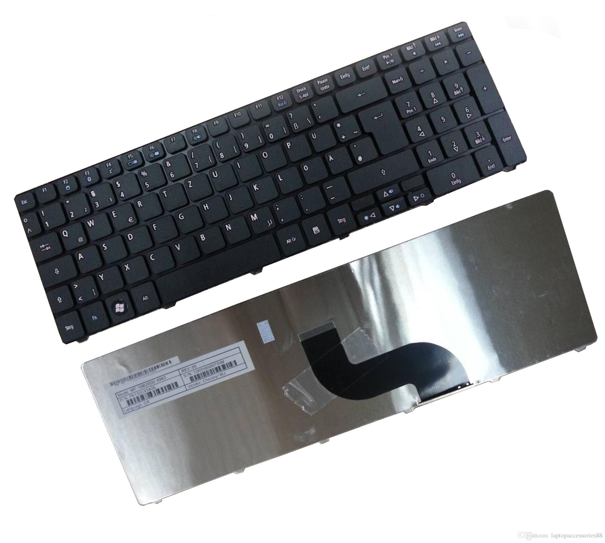 Clavier suisse allemand Acer pour Aspire 5810, 5810T, 7738, 7738G, Aspire Timeline 5810, 5810T
