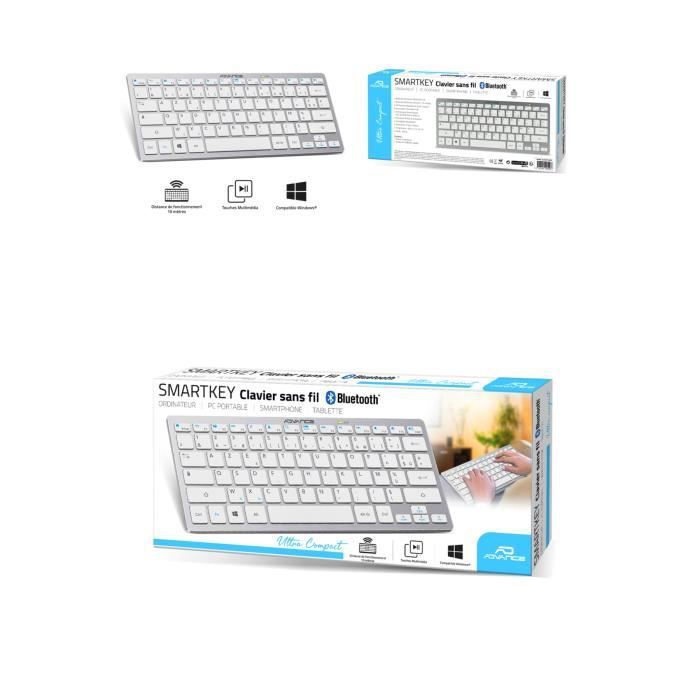 Advance SMARTKEYS Wireless Keyboard - Ultra-Thin - Bluetooth - AZERTY