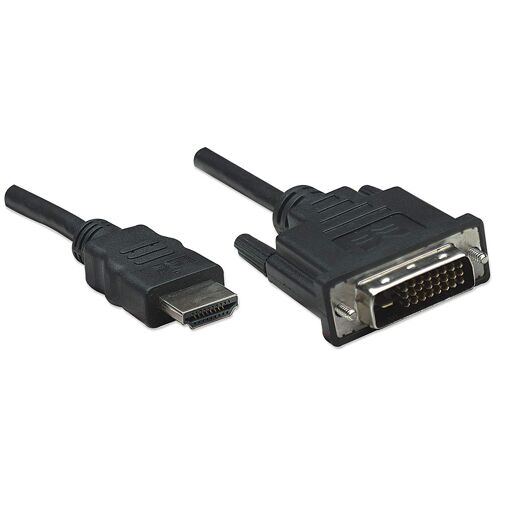 Câble adaptateur IC Intracom HDMI vers DVI-D, 1 m, noir, liaison double