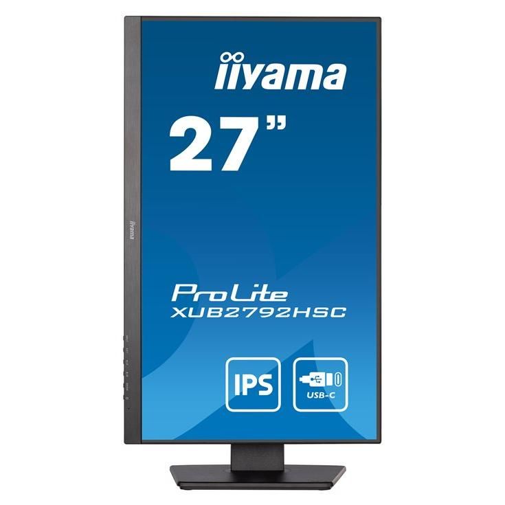 Iiyama ProLite XUB2792HSC-B5 27" LED Monitor - Full HD, IPS, 75Hz, HDMI, DisplayPort, USB-C, Built-in Speakers
