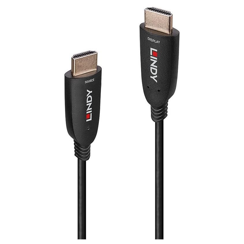 Lindy HDMI Cable - 10m Hybrid Optic - Black (M/M) - Supports 8K60Hz & 4K120Hz