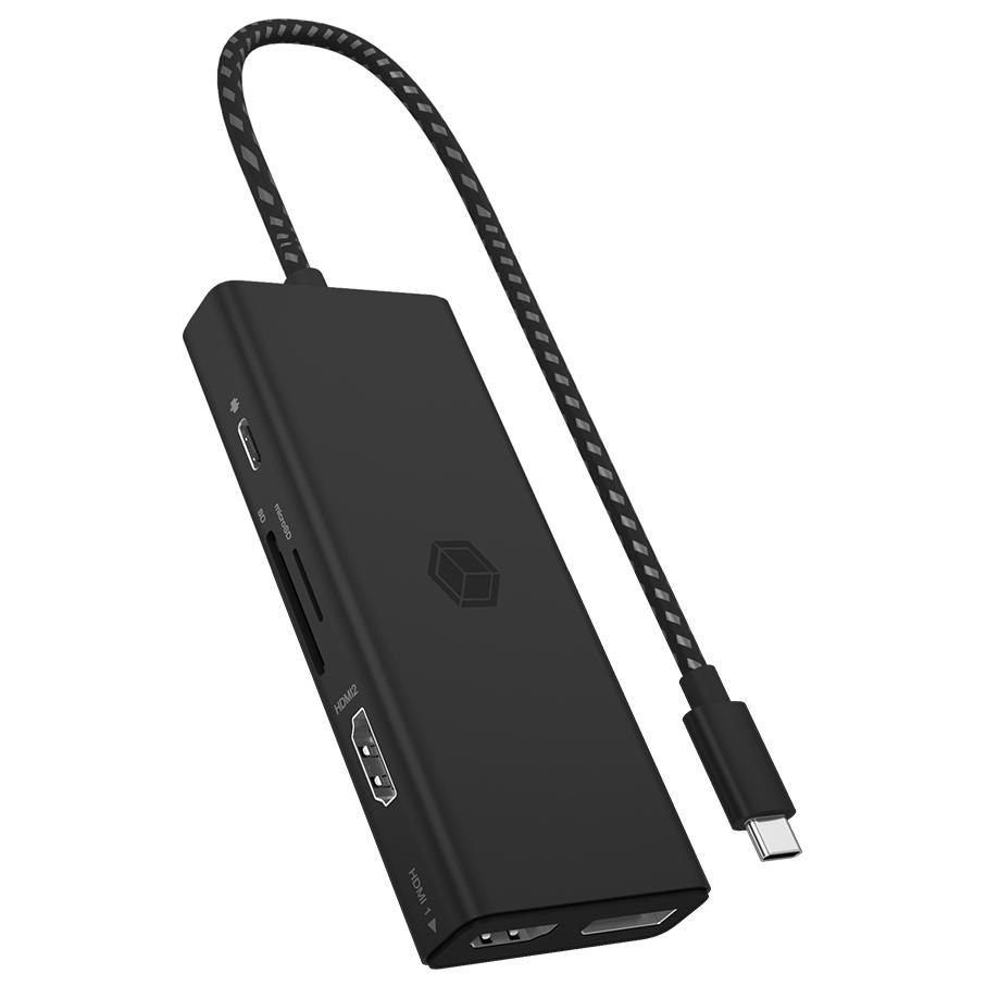 Icy Box IB-DK4011-CPD USB 3.2 Gen 1 (3.1 Gen 1) Type-C Docking Station, Black
