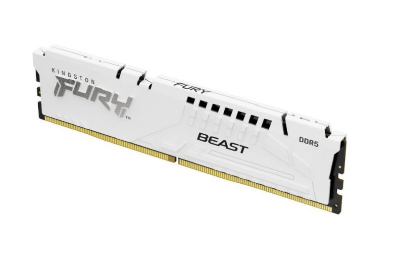 Kingston FURY Beast DDR5 32GB Module, 5600 MT/s, PC5-44800, CL40, 1.25V, Buffered Memory, On-Die ECC, White