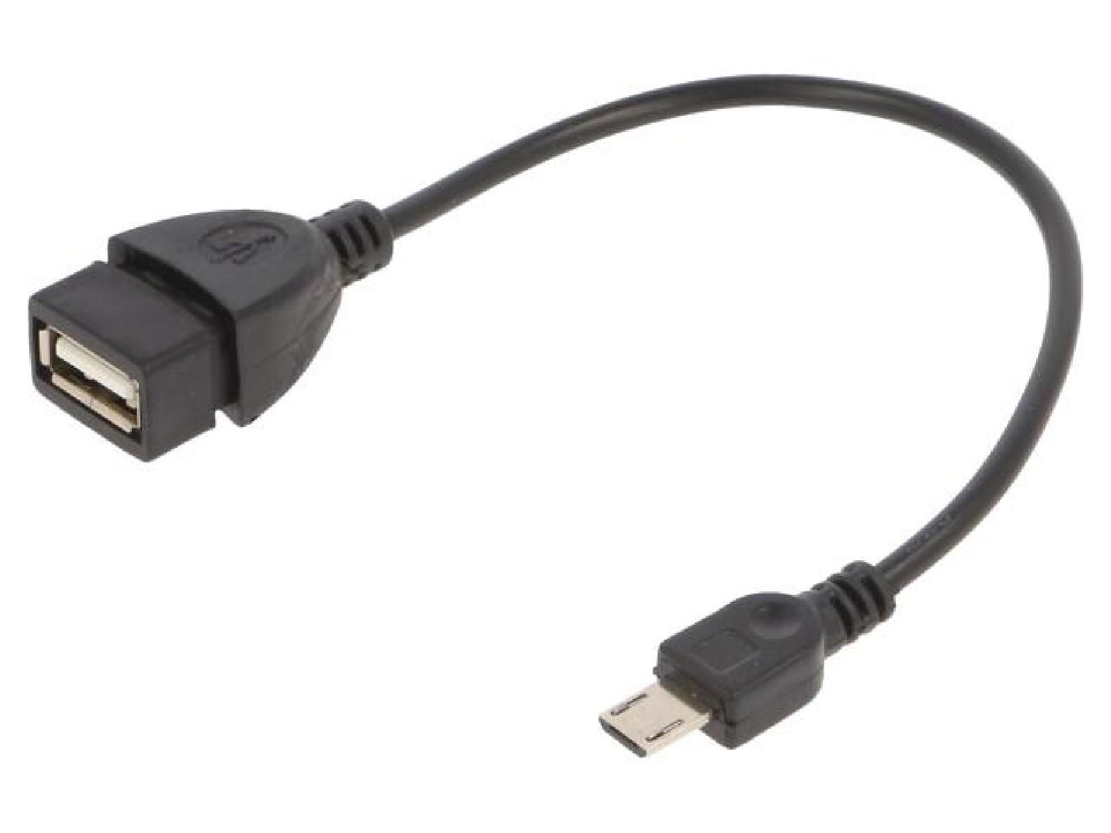 ADNAuto USB 2.0 Cable - A Female to B Micro Male, 0.15m - Black