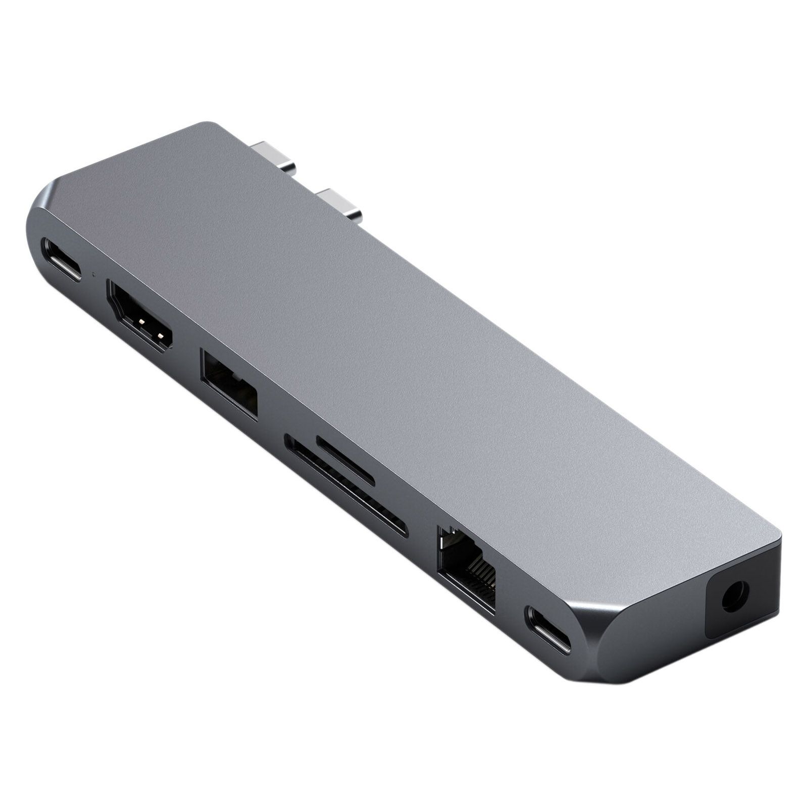 SATECHI MacBook USB-C to HDMI 4K, Ethernet, USB+2 USB-C Hub (Gris)