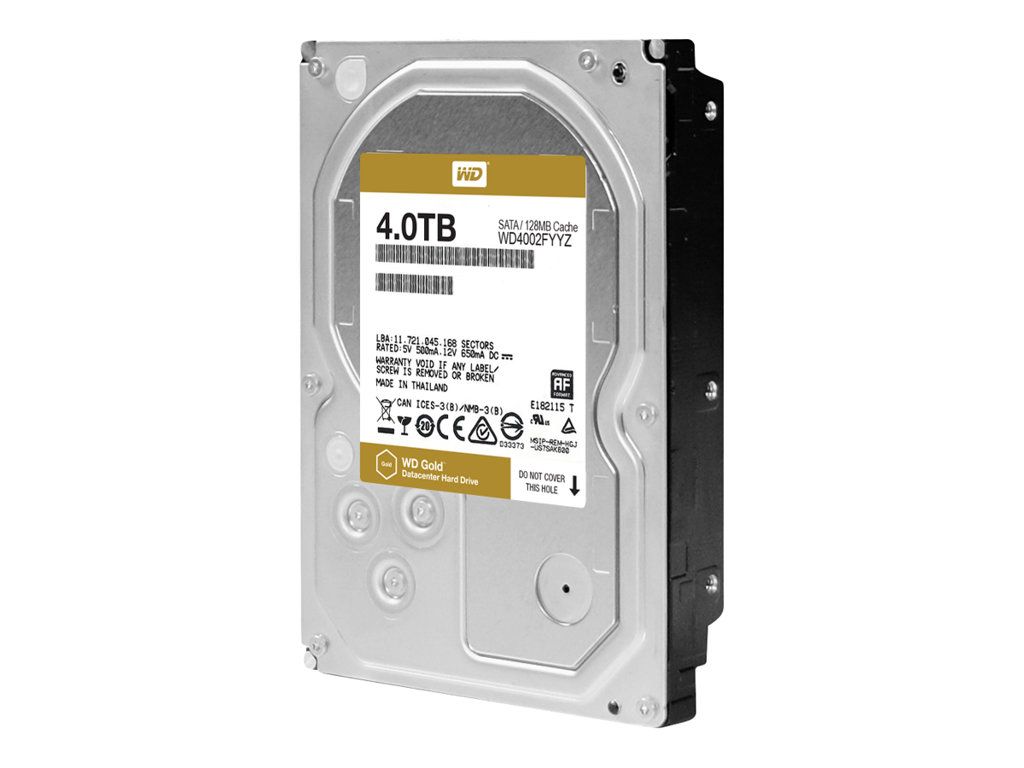 Western Digital Gold Datacenter Hard Drive - 4TB - 3.5" Internal - SATA 6Gb/s - 7200 RPM - 128MB Cache