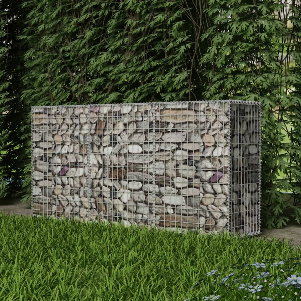VIDAXL Support de moniteur, Panier de gabion en acier galvanisé, Marron miel (39-72)x17x43 cm