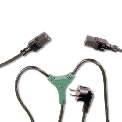 Connectland Power Cable Y-Adapter, 2 x C13 Female to 2x C13 Female, 1.7m