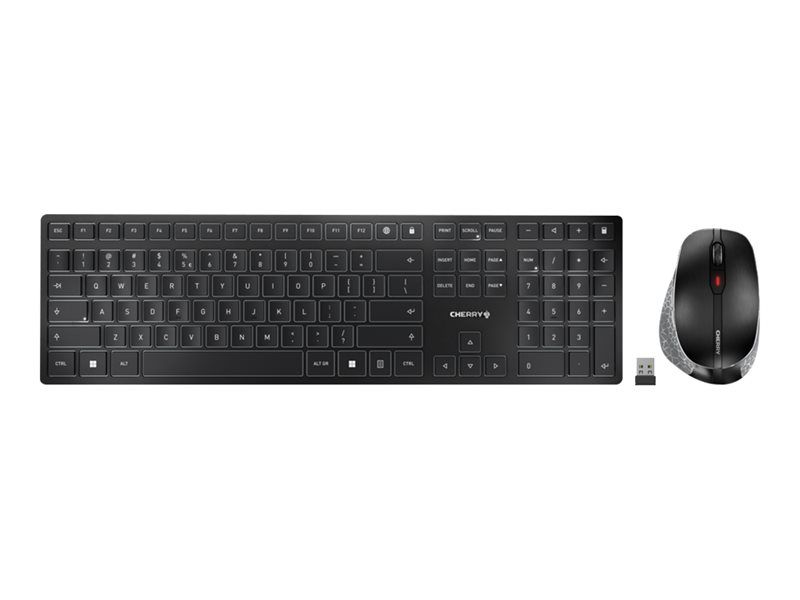 Cherry DW 9500 Slim - Wireless Keyboard and Mouse Set - 2.4GHz, Bluetooth 4.0 - AZERTY - Belgian Layout - Cherry SX Switch - Grey Black