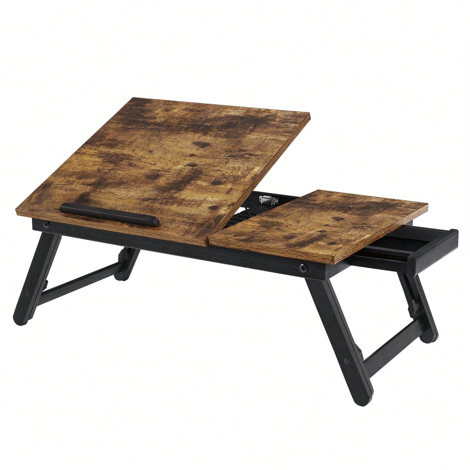 SONGMICS Laptop Bed Table, Rustic Brown (15.6-inch Screen Support)