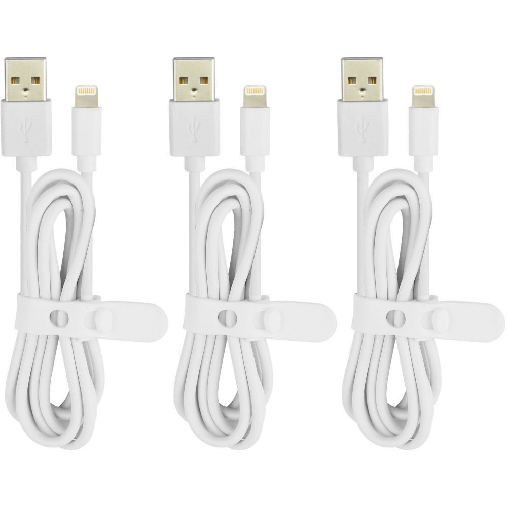 Cable Lightning Essencial B, 3 unidades, 1 metro blanco