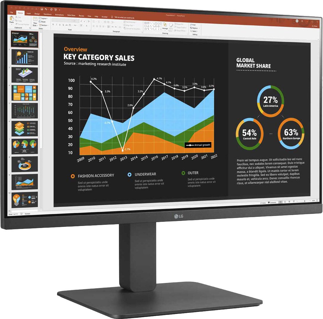 LG 24BR650B-C - 24" Full HD LED Monitor, Gray