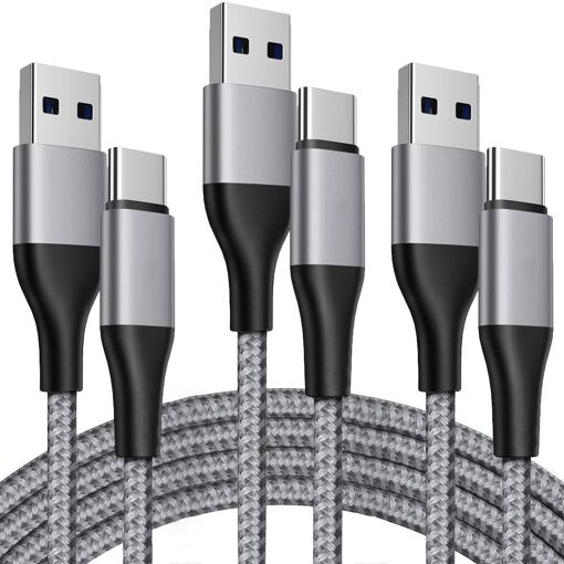E.F.Connection USB-C Cable Set for Samsung Galaxy A Series - 3 Pack (1M, Gray)