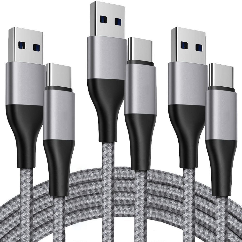 E.F.Connection USB-C Cable Set for Samsung Galaxy A Series - 3 Pack (1M, Gray)