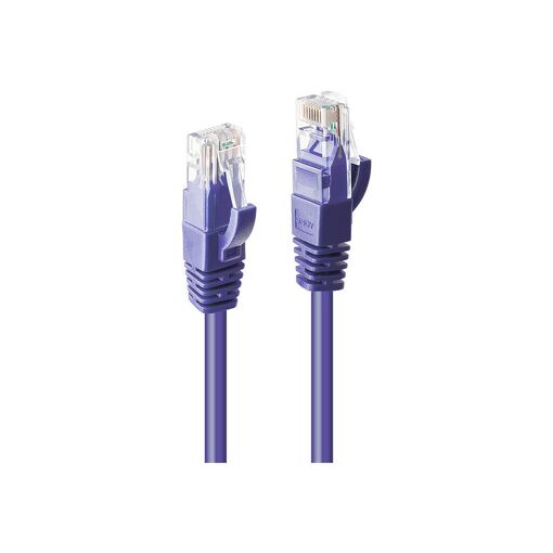 Lindy CAT6 Molded Cable, 24 AWG, UTP, RJ-45 Male to RJ-45 Male, Purple