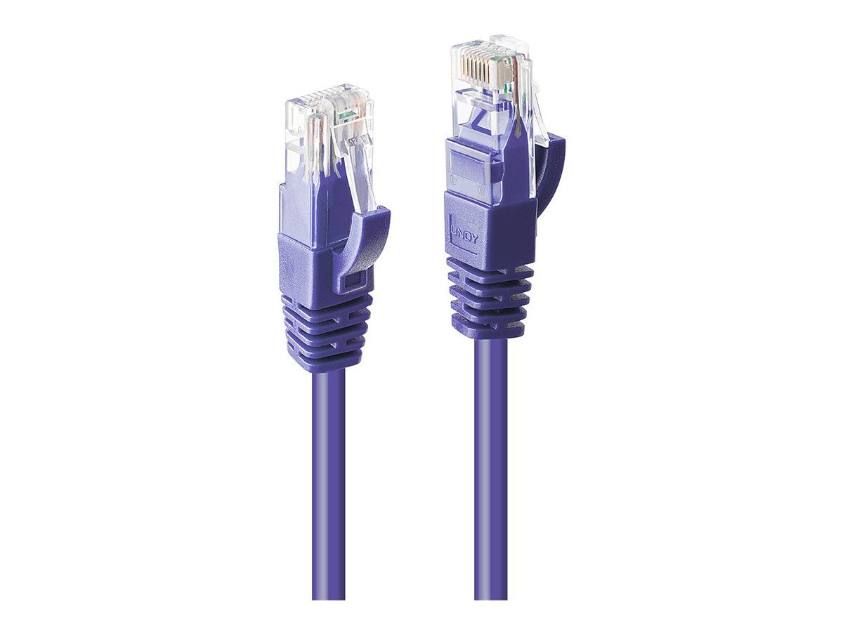 Lindy CAT6 Molded Cable, 24 AWG UTP, RJ-45 Male to RJ-45 Male, Purple