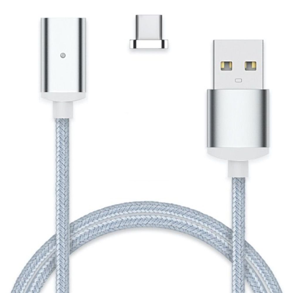 Kabiloo Magnetic USB-C Cable 1m Braided Nylon Gray